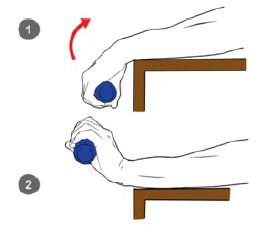 Mano realizando ejercicio de fortalecimiento del antebrazo